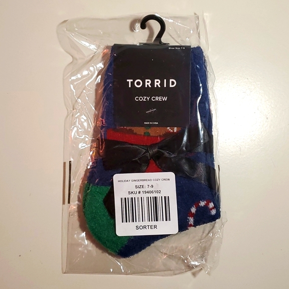 ❤️NWT VINTAGE TORRID CREW SOCKS GINGERBREAD MAN & CANDY CANE CHRISTMAS HOLIDAY - Picture 4 of 8
